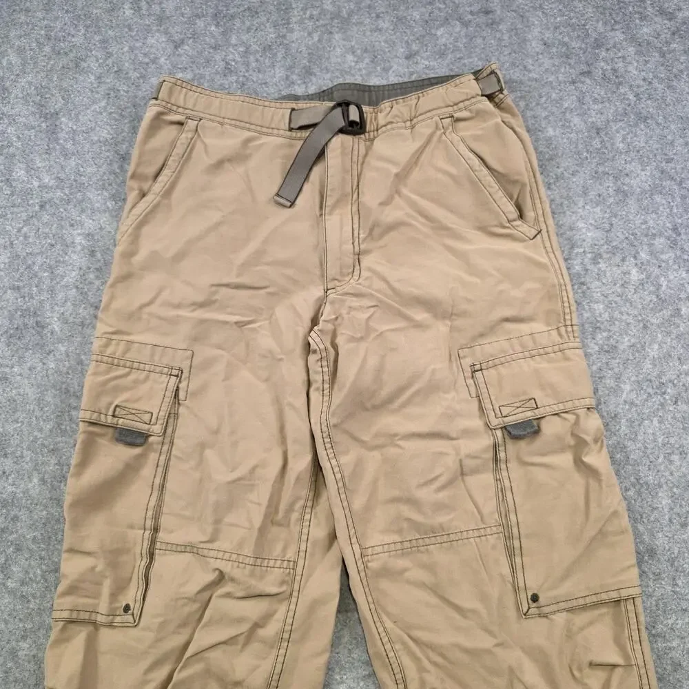 VTG Y2K Gap Pants Boys Youth XL Khaki‎ Cargo Elastic Hem Belted Outdoor Hiking